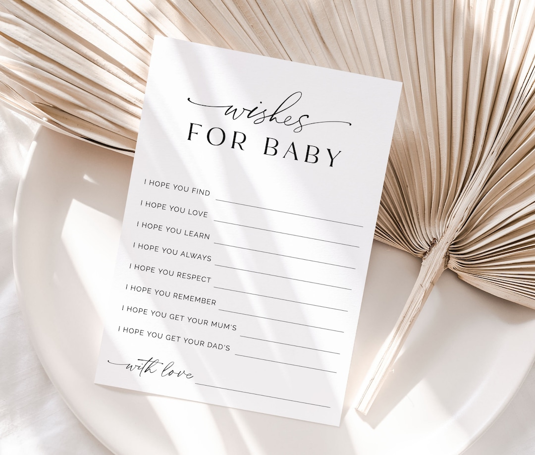Wishes for Baby Template, Wishes for Baby Printable, Well Wishes Baby