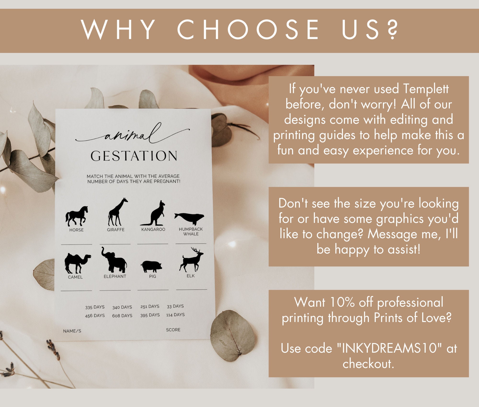 Animal Gestation Game Printable Animal Pregnancy Game Baby - Etsy