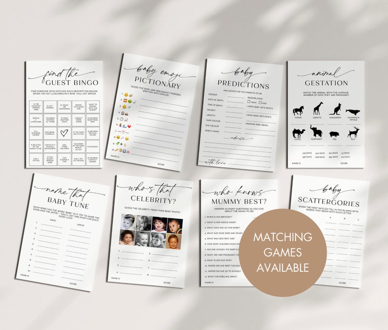 Animal Gestation Game Printable Animal Pregnancy Game Baby - Etsy