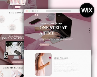 Wix Website Template, Pink Theme Coaching Business, One Page Site for Life Coach, Social Media Manager, Therapist, Consulting Service Web