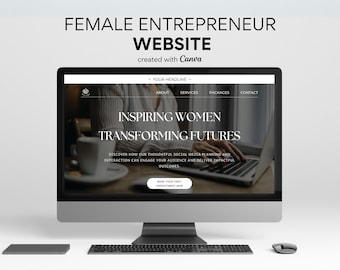 Canva Coaching Website Template, Business Coach Landing Page, Service, Done For You One Page Luxury Design Site for Female Entrepreneurs