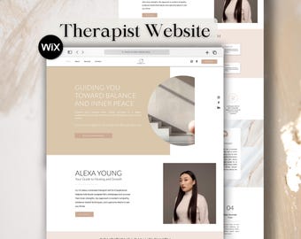 Therapist Wix Website Template, One Page Site for Counselor Therapist, Therapy Psychotherapist Landing Page for Mental Health Coaches