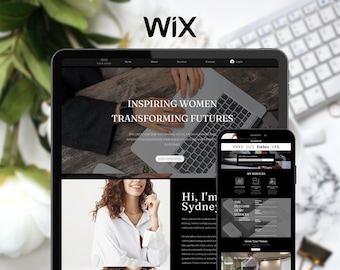 Wix Website Template for Social Media Managers, Marketing Agency, Simple One Page Luxury Site for Coaches, Entrepreneurs, Course Creators