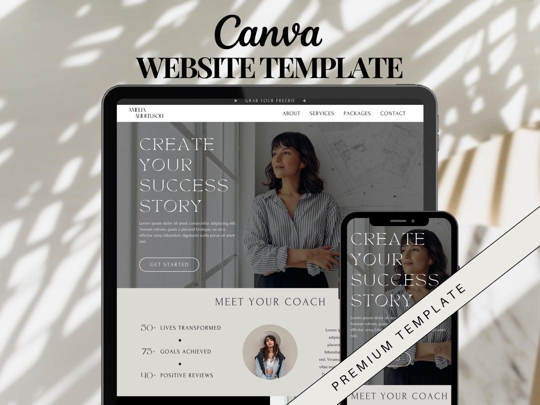 Canva Website Template for Social Media Managers, Marketing Agency ...