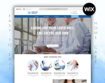 Home Care Wix Website Template, Clean Healthcare Design, Nursing Caregiver Business One Page Site, Health and Wellness Clinic Web Theme