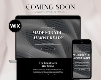 Modern Coming Soon Wix Website Template: One Page Design (Digital Download)