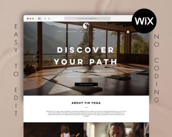 Wix Website Template for Yoga Studio, Fitness Meditation Wellness Coach Page Design, Spiritual Healing Modern Web Theme Minimalist Shop Site