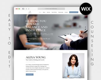 Therapist Wix Website Template Design, One Page Site Theme for Psychotherapists and Consultants, Doctor, Counselor, Mental Health Coaches