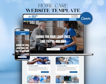 Home Care Canva Website Template, Sales Page for Home Care Giver, Non Medical Care Business Landing Page, Health Care Wellness Services