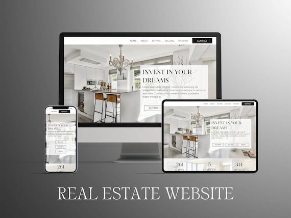 Real Estate Website for Real Estate Agent, Luxury Marketing Canva Template, Realtor Business Design Landing Page, Property Seller Site