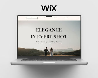 WIX Website Template Photography Portfolio, Wedding Photographer Landing Page, Simple Boho One Page Web Design Theme, Easy Use Personal Site