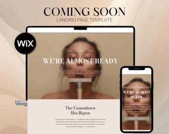 Beige Wix Coming Soon Landing Page Template (Digital Download)