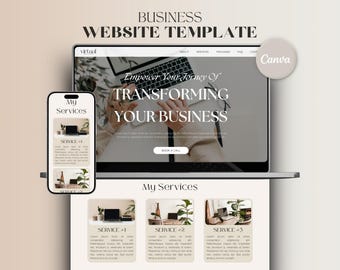 Canva Website Template for Service Providers, Life Coach, Coaching Program, Small Business Landing Page for Entrepreneurs Course Creators