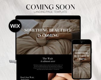 Boho 'Coming Soon' Wix Website Template: One Page Design (Digital Download)