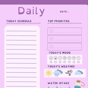 Dyslexic friendly planner