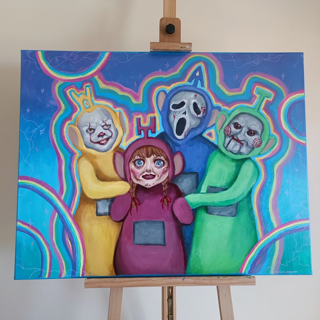 Horror Teletubbies Painting Etsy