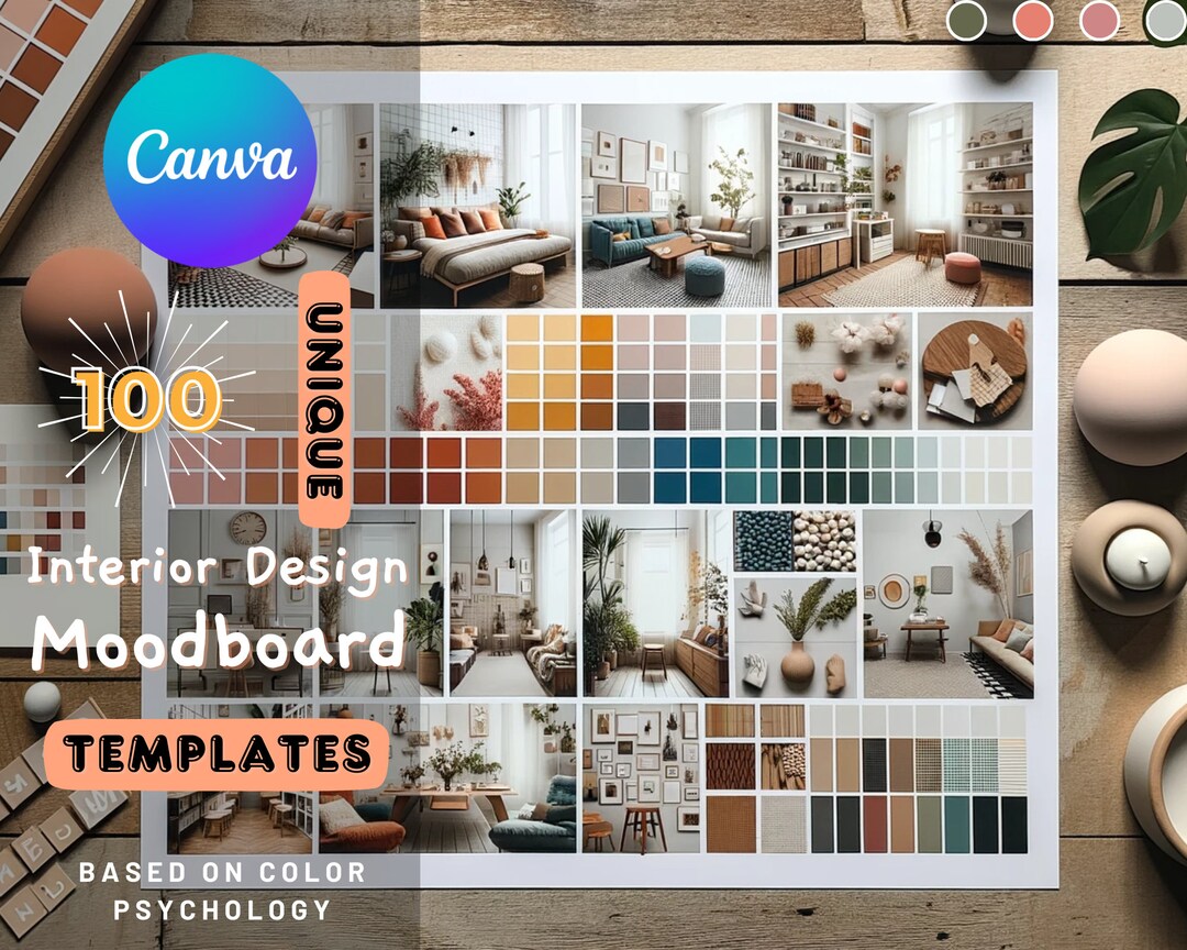 Interior Design Mood Board Template Customizable Canva Home Decor ...