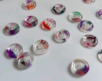 Pack of 8 ‘McElroy me’ Resin buttons multi coloured