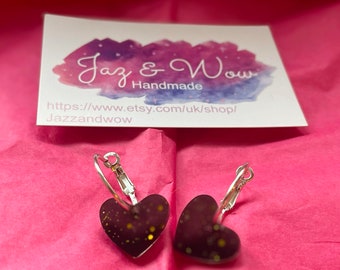 Boucles d'oreilles créoles avec coeur scintillant noir et doré