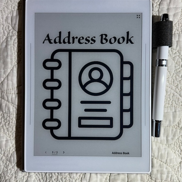 A6 X2 Supernote Nomad Infinite Address Book Organizer Template