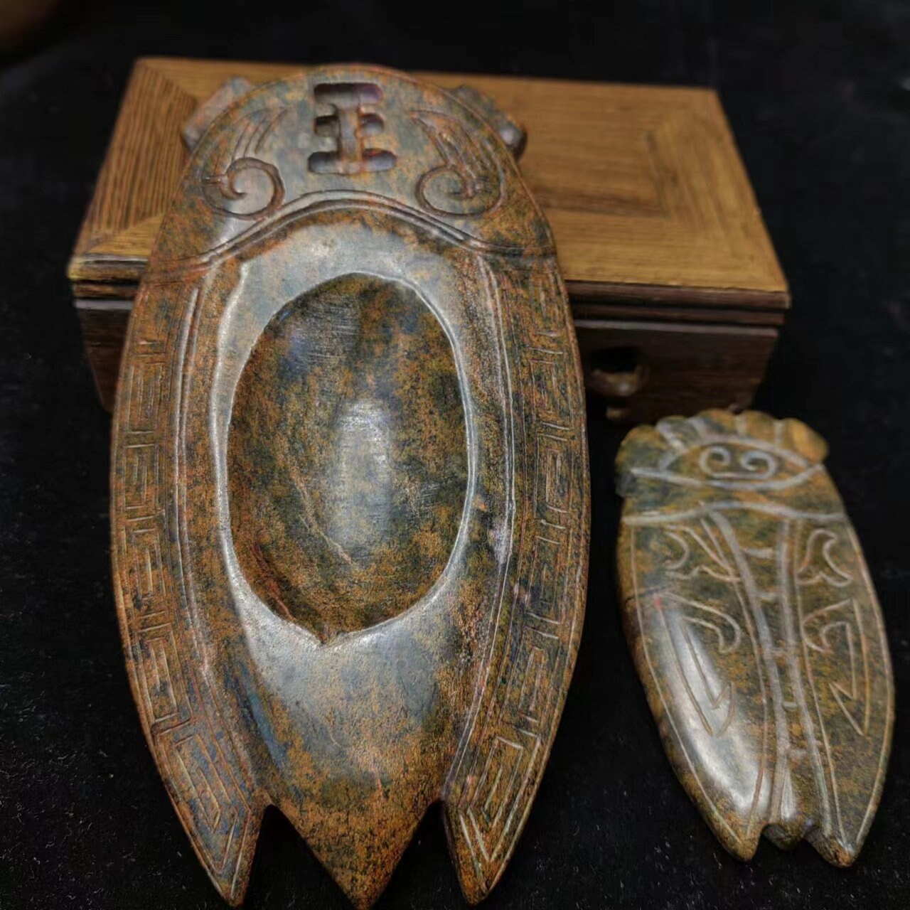 Natural Old Agate Carved Cicada Ornaments Animal Hongshan Culture Lucky ...