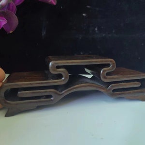 Solid Wood Display Stand Teak Hardwood Plinth Base Trophy Lamp Models Bottomed Stand, Retro Style Wooden Base Carving Collection ornaments