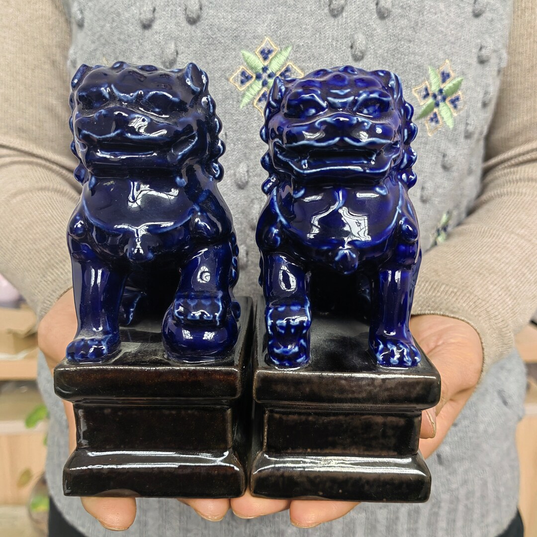 Beijing Lions Pair Fu Foo Dogs Beelden (Een paar), Hars Steen Chinese Feng Shui Decor Welvaart Accessoires Beeldje, Huis en Kantoor Tuin Sculptuur, Rotskleur, Groot Beijing Lions Pair Fu Foo Dogs Beelden (Een paar), Hars Steen Chinese Feng Shui Decor Welvaart Accessoires Beeldje, Huis en Kantoor Tuin Sculptuur, Rotskleur, Groot