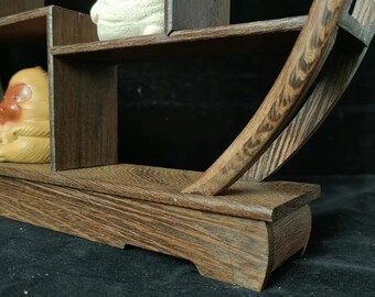 Vintage Style Wooden Display Stand, Collectibles Shelf With 8