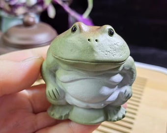 Yixing Zisha Frog Tea Pet, Carved Clay Figure