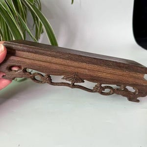Handcrafted Decorative Wood Display Stand Teak Hardwood Plinth Base Trophy Lamp Models Bottomed Stand, carving  Retro Style Wooden Carving