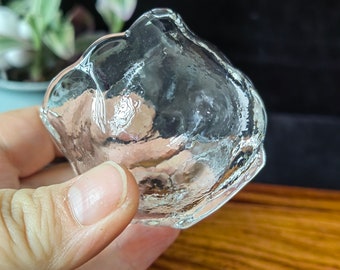 Rose Hand Cut Crystal Glass Tea Cups, Japanese Kung Fu Set of 4