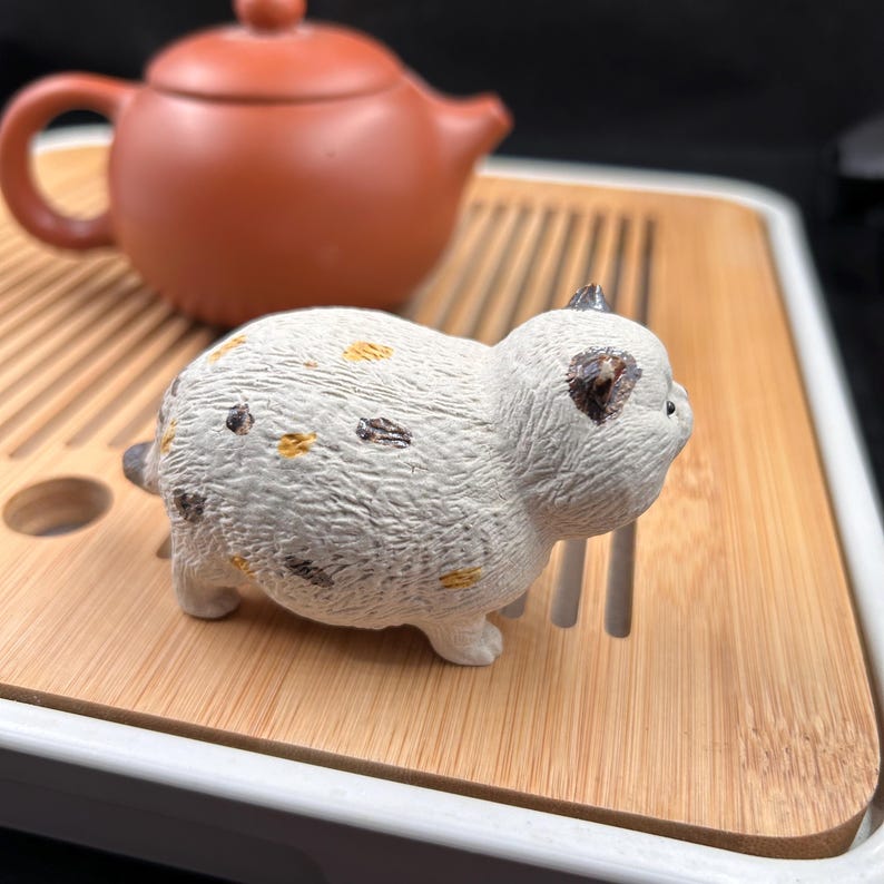 Handmade Zisha Clay Cat Tea Pet - Kung Fu Tea Table Decor - Etsy
