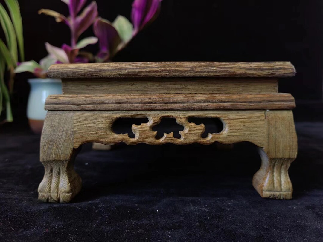 Square Lecarving Solid Wood Display Stand Teak Hard Wood Plinth Base ...