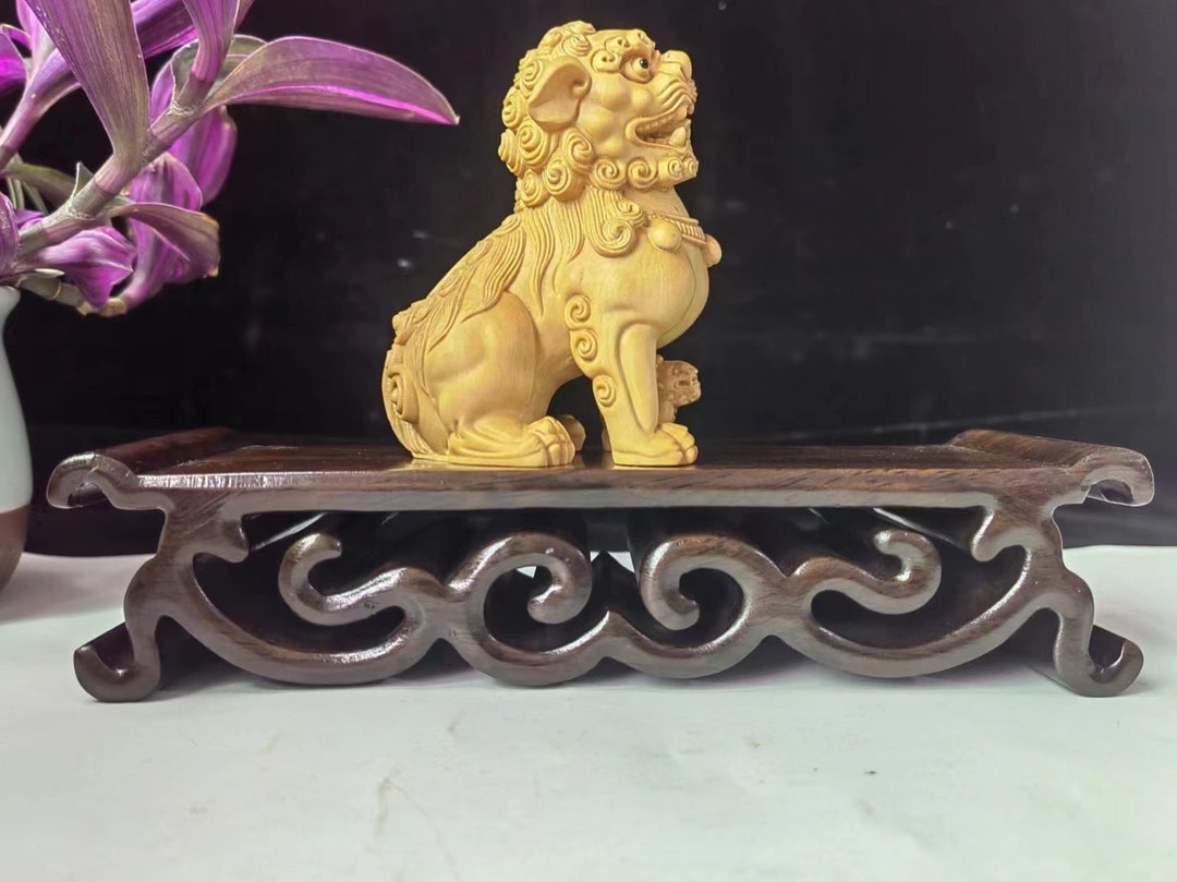 Exquisite Carving Solid Wood Display Stand Teak Hardwood Plinth Base ...