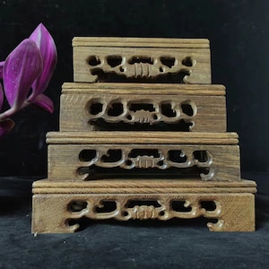 Square Wood Decorative Stand ,Flower stand, Mini Wood table, Retro Wood Display Stand, Teak Hardwood Plinth Base, Trophy Lamp Holder P014