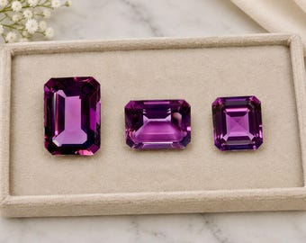 Rare Find!! AAA Grade Pink Tourmaline Emerald Cut Octagon Gemstones (7x5mm Pair)