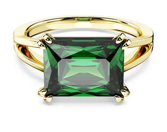 Emerald Cut Swarovski Cocktail Ring, 925 Silver Promise Ring