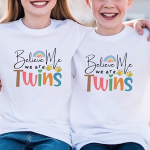 Matching Twin Shirt, Birthday Twin Gift, Funny Twinning White Tee, Cute Teen T-shirt, Twin Toddler Tee, Twin Infant Bodysuit, Sibling Outfit