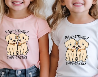 Twin Toddler Shirt, Sibling Matching T-shirt, 2nd Birthday Gift, Twin Boy Girl Outfit, Brother Sister Tee, Gift for Twins, Twin Boy and Girl
