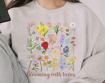 Expecting Twins Sweatshirt, Mother of Twins Fall Sweater, Pregnancy Announcement, Presents for Mom, First Time Mom Gift, New Twin Mama