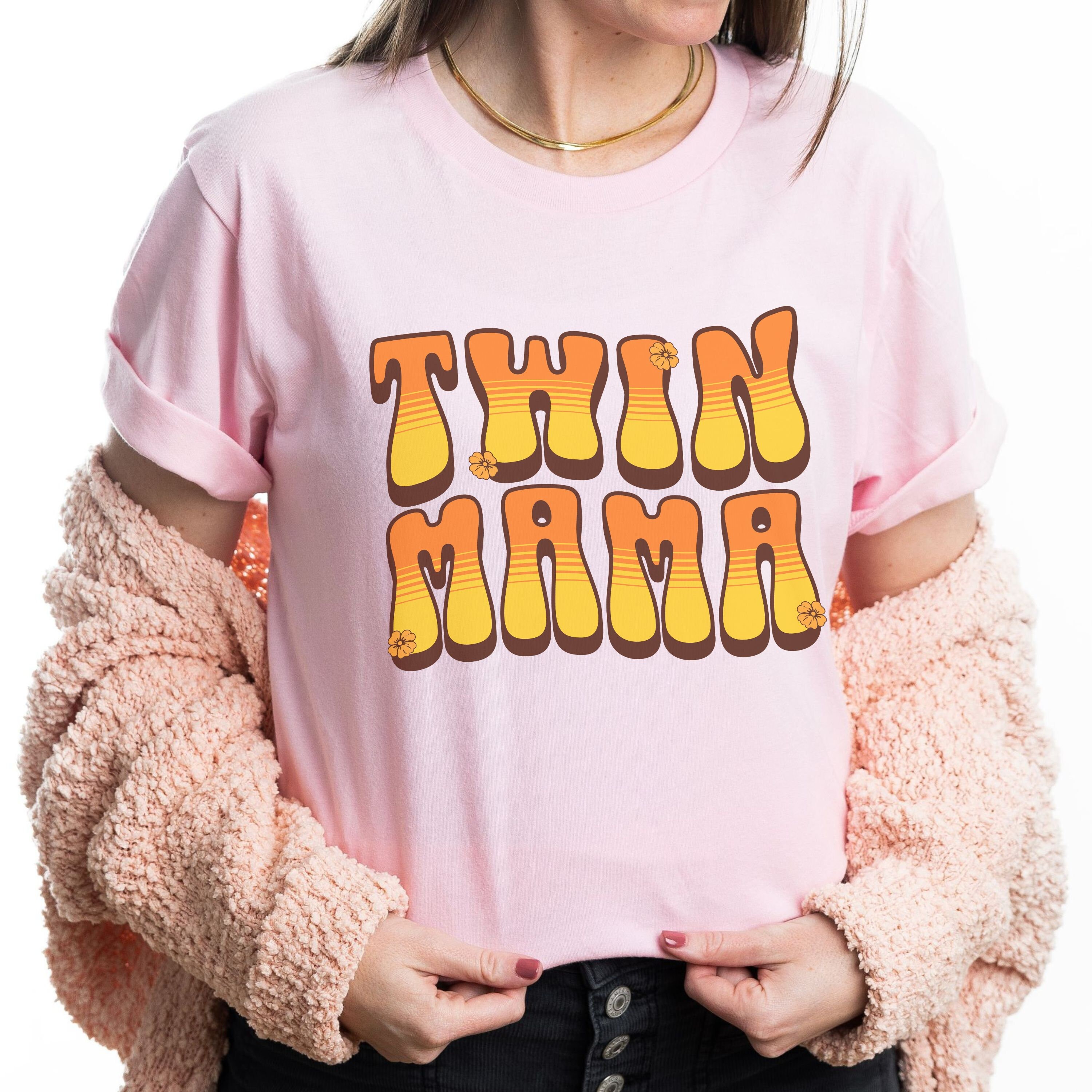 Retro Twin Mama Shirt, Twin Mom Tee, Mom Twin Girls T-shirt, Twin