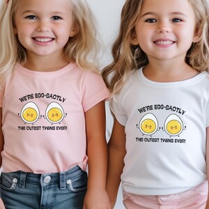 Twin Toddler Short Sleeve Tee, Shirts for Twin Kids, Matching Toddler T-Shirts, Funny Twin Outfits, Birthday Twin Gift, Twin Boy Girl Tops