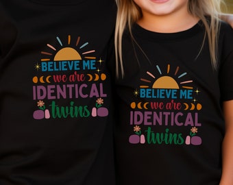 Fun Identical Twins Youth Shirt, Cute Outfit for Sisters Brothers, Matching Sibling Tees, Twin Sis Bro Birthday Gift, Twinning Toddler Tops
