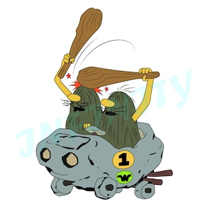 Wacky Races the slag brothers Rock Slag clip art Imagen en color para impresión digital Descarga digital clipart , PNG, JPG, vector file