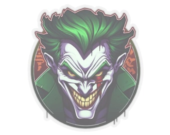 Joker Stickers, Comic Book Stickers, Villain Kiss-Cut Stickers, Pop Culture Stickers, Laptop Decals