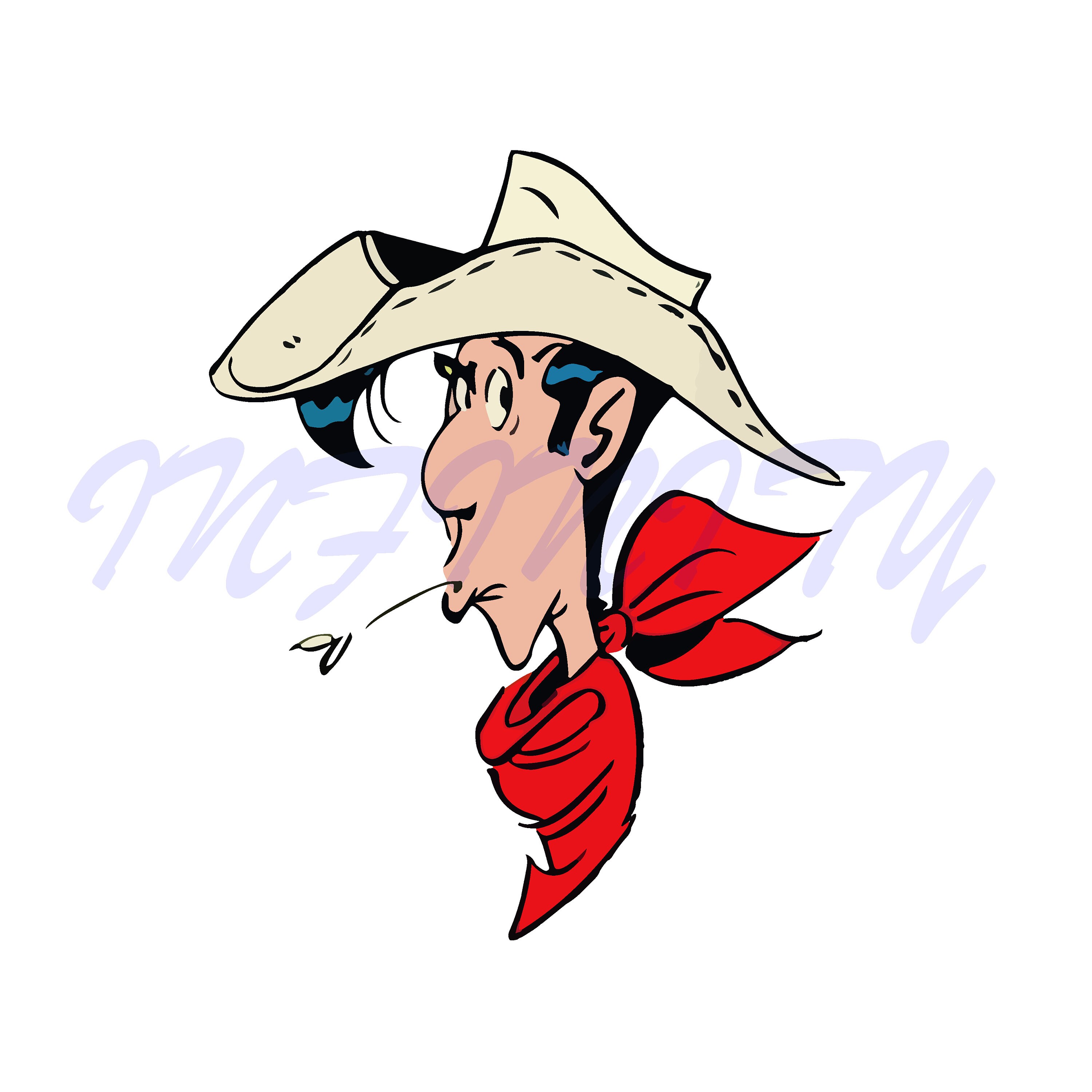 LUCKY LUKE Sublimation Clipart wild west Transparent Background Digital Download With Commercial License Vector File PNG