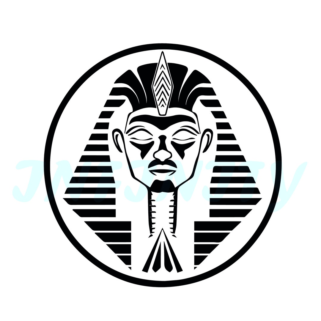 Black and White Pharaoh Egypt Logo for Laser Engraving or Digital ...
