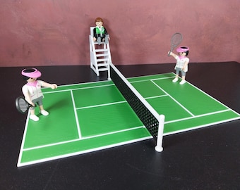 Accesorios Playmobil Custom diorama partido cancha de tenis impresión 3D