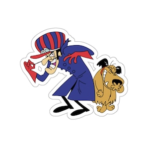 Dick Dastardly Wacky Races Stickers, Decal, Laptop Sticker, Scrapbooking, Vinyl Sticker, Cartoon Character, Planner Sticker