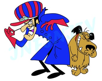 Wacky Races Dick Dastardly clip art Image digital print Digital download clipart , PNG Transparent background, JPG, vector file